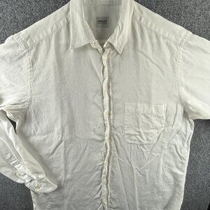 Armani 15.75 Button-Down Cotton White Luxury Shirt Men Solid Long Sleeve Pocket